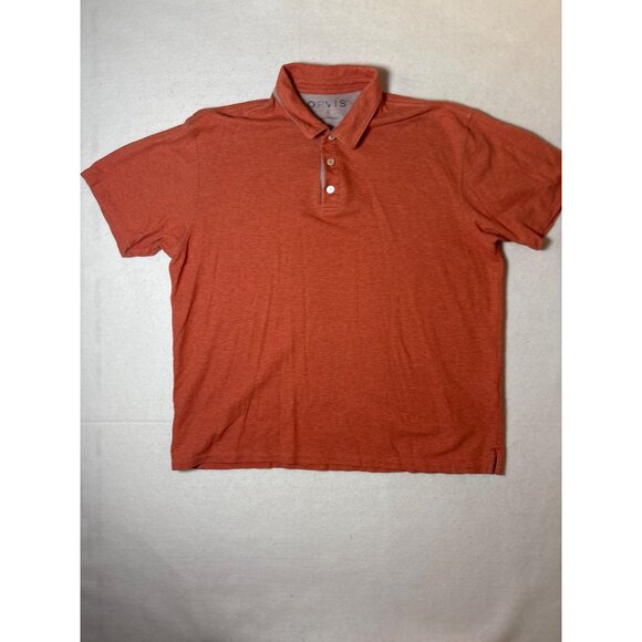 Orvis Mens Large Polo Shirt Rust Heather Cotton Blend Casual - Picture 1 of 10